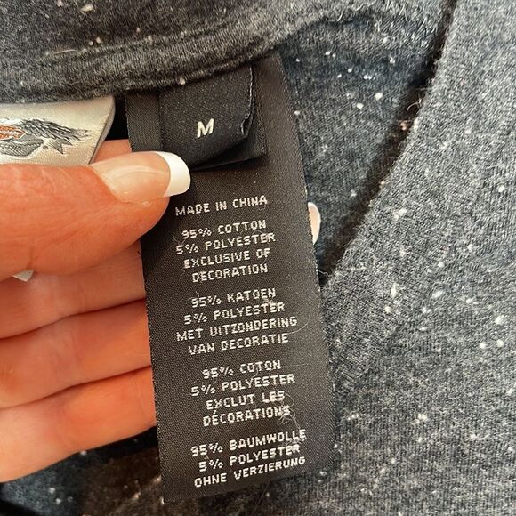 Harley Davidson Embellished Speckled Raglan T-shirt. Size Medium. - Picture 6 of 11